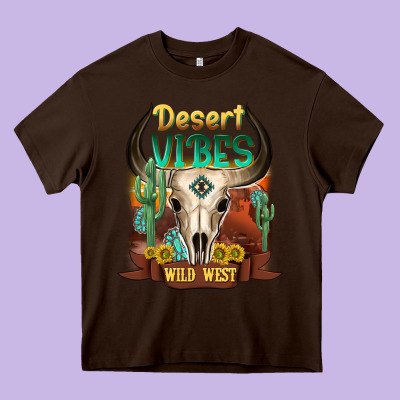 Desert Vibes Wild West Heavy Core Tee Designed By Nancycooperartshop