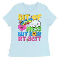 Baby Blue bit of a mess but doin my best Ladies Tee - NancyCooperArtShop