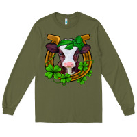 Army Green lucky horseshoe 4 leaf clover baby calf Long Sleeve Tee - Jasminsmagicworld
