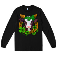 Black lucky horseshoe 4 leaf clover baby calf Long Sleeve Tee - Jasminsmagicworld