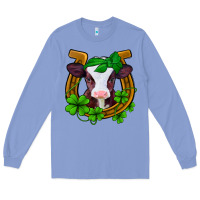 Colony Blue lucky horseshoe 4 leaf clover baby calf Long Sleeve Tee - Jasminsmagicworld