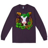 Plum lucky horseshoe 4 leaf clover baby calf Long Sleeve Tee - Jasminsmagicworld