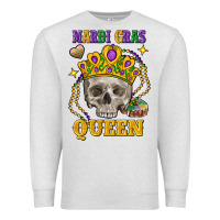 Oatmeal Heather Skull Mardi Gras queen Premium Sweatshirt - FaDigitalArtStudio