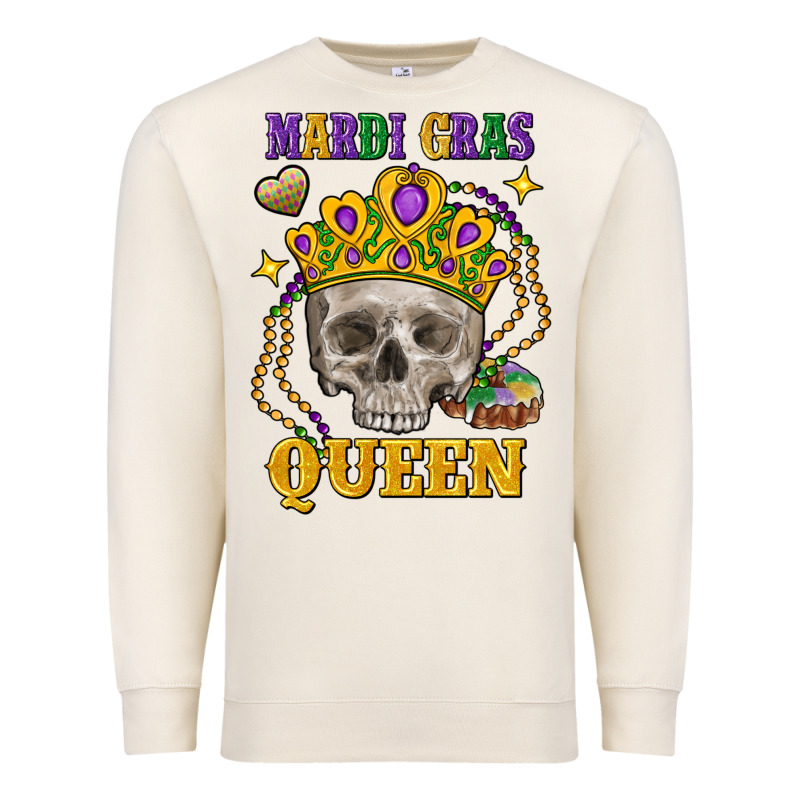 Skull Mardi Gras Queen Premium Sweatshirt by FaDigitalArtStudio | Teevron