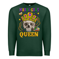 Sports Green Skull Mardi Gras queen Premium Sweatshirt - FaDigitalArtStudio