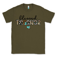 Army Green blessed teacher Classic Tee - CowhideDigitalArt