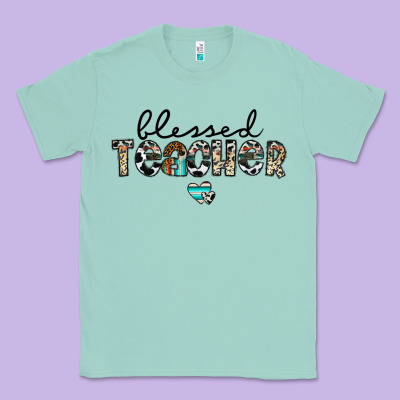 Blessed Teacher Classic Tee Designed By Cowhidedigitalart