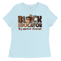 Baby Blue black educator by popular demand Ladies Tee - NancyCooperArtShop