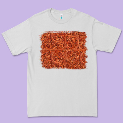 Serape Turquoise  Leather Background Premium Tee Designed By Jasminsmagicworld