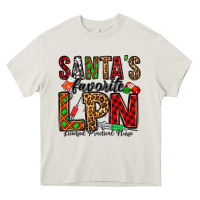 Cream santa's favorite lpn Heavy Core Tee - Jasminsmagicworld