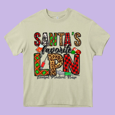 Santa's Favorite Lpn Heavy Core Tee Designed By Jasminsmagicworld