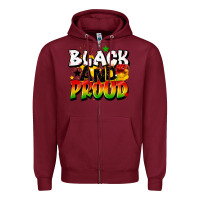 Burgundy black and proud Zipper Hoodie - CowGirlArtShop
