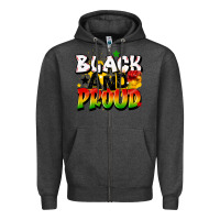 Charcoal Heather black and proud Zipper Hoodie - CowGirlArtShop