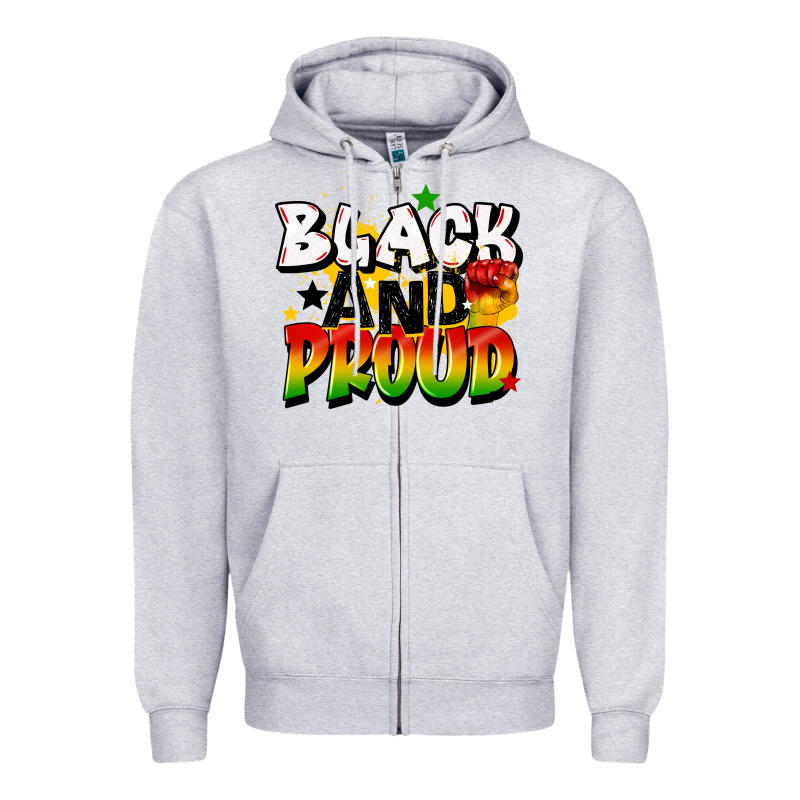 Black And Proud Zipper Hoodie by CowGirlArtShop | Teevron