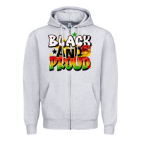 Heather Grey black and proud Zipper Hoodie - CowGirlArtShop