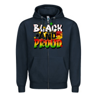Navy black and proud Zipper Hoodie - CowGirlArtShop