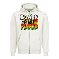 Oatmeal Heather black and proud Zipper Hoodie - CowGirlArtShop