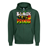Sports Green black and proud Zipper Hoodie - CowGirlArtShop