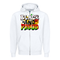 White black and proud Zipper Hoodie - CowGirlArtShop