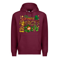 Burgundy Happy St. Patrick's Day Premium Hoodie - HowdyJamesFarm