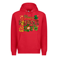 Red Happy St. Patrick's Day Premium Hoodie - HowdyJamesFarm