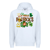White Happy St. Patrick's Day Premium Hoodie - HowdyJamesFarm