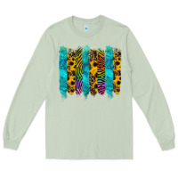 Matcha turquoise leopard sunflowers colorful Long Sleeve Tee - RanaPortraitStore