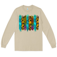 Mushroom turquoise leopard sunflowers colorful Long Sleeve Tee - RanaPortraitStore