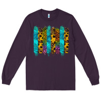 Plum turquoise leopard sunflowers colorful Long Sleeve Tee - RanaPortraitStore