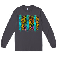 Smoke turquoise leopard sunflowers colorful Long Sleeve Tee - RanaPortraitStore