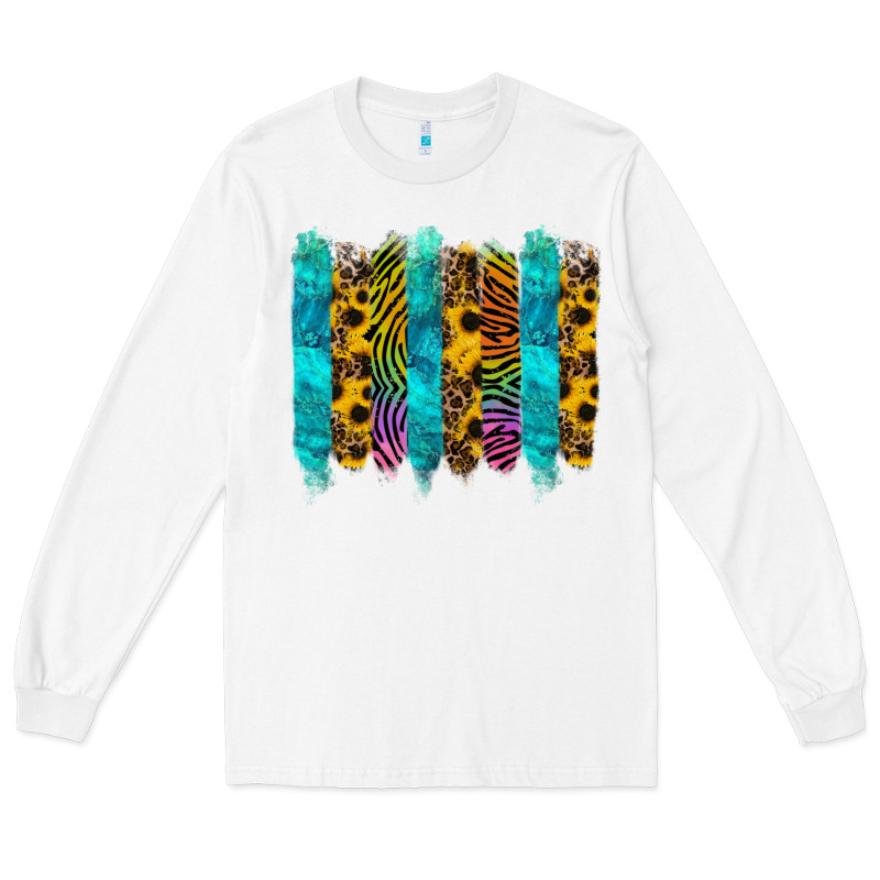 Turquoise Leopard Sunflowers Colorful Long Sleeve Tee by RanaPortraitStore | Teevron
