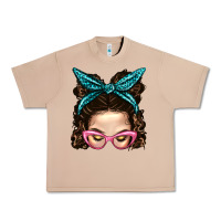 Burro Messy Bun Mom With Leopard Bandana Urban Heavy Tee - BundleAndBundleShop
