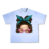 Grape Ice Messy Bun Mom With Leopard Bandana Urban Heavy Tee - BundleAndBundleShop
