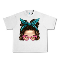 Lunar Rock Messy Bun Mom With Leopard Bandana Urban Heavy Tee - BundleAndBundleShop