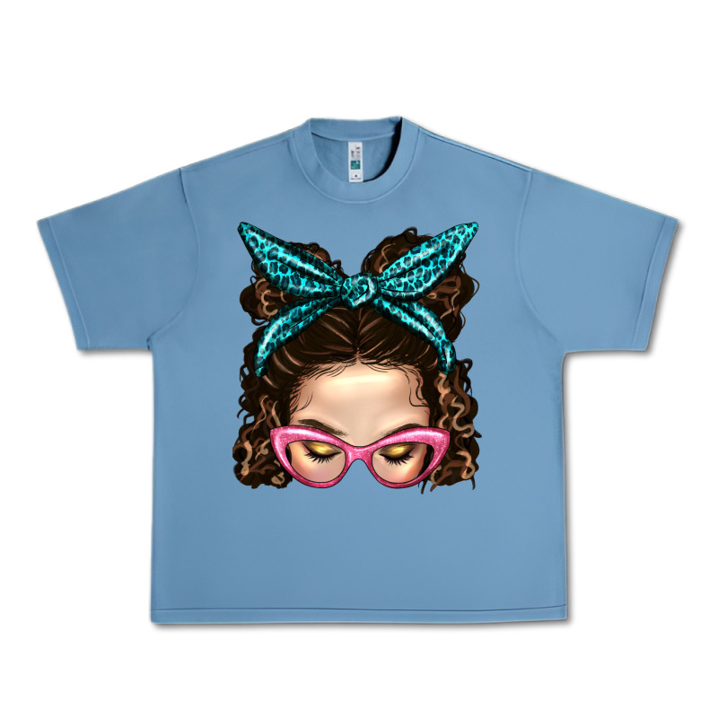 Messy Bun Mom With Leopard Bandana Urban Heavy Tee by BundleAndBundleShop | Teevron
