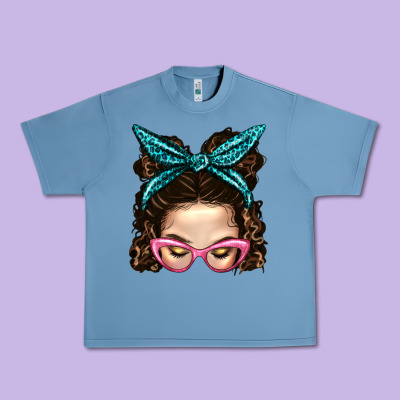 Messy Bun Mom With Leopard Bandana Urban Heavy Tee Designed By Bundleandbundleshop