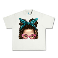 Pistachio Messy Bun Mom With Leopard Bandana Urban Heavy Tee - BundleAndBundleShop