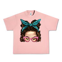 Salmon Messy Bun Mom With Leopard Bandana Urban Heavy Tee - BundleAndBundleShop