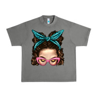 Tornado Messy Bun Mom With Leopard Bandana Urban Heavy Tee - BundleAndBundleShop