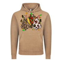Vintage Coffee hair stylist with christmas tree Vintage Hoodie - MaliasSmallBusiness