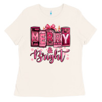 Bone merry and bright pink Christmas Ladies Tee - Jasminsmagicworld