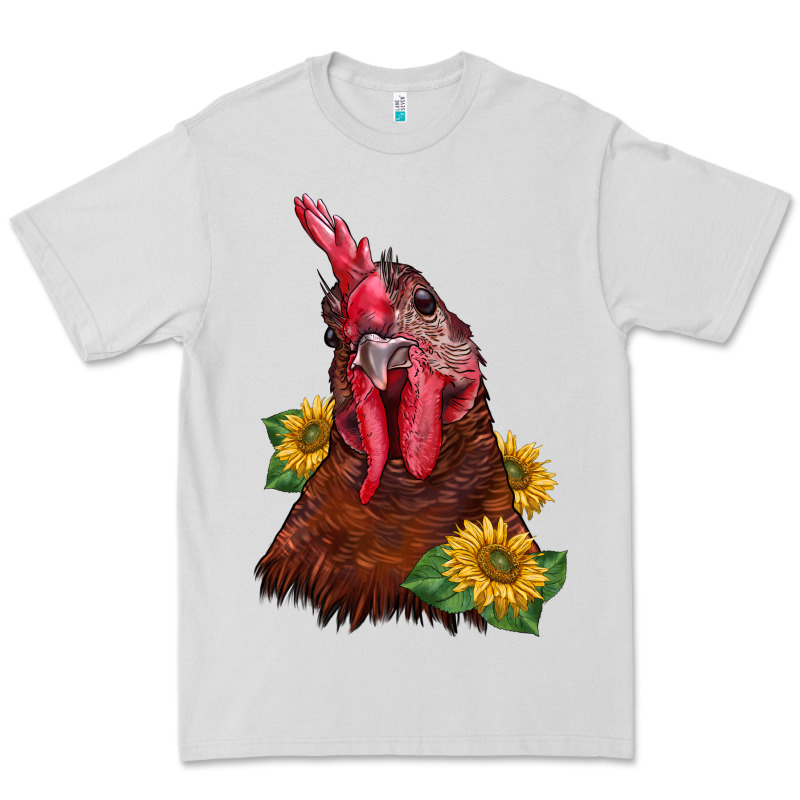 Rooster Sunflower Premium Tee by BarkalooDesign | Teevron