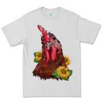 Dove Grey rooster sunflower Premium Tee - BarkalooDesign