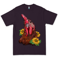 Plum rooster sunflower Premium Tee - BarkalooDesign