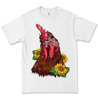 White rooster sunflower Premium Tee - BarkalooDesign