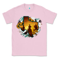 Bubblegum Pink Horsehide Texas Map Cowboys Flag Classic Tee - RanaPortraitStore