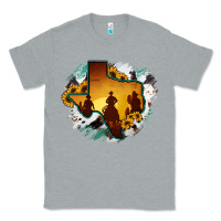 Heather Grey Horsehide Texas Map Cowboys Flag Classic Tee - RanaPortraitStore