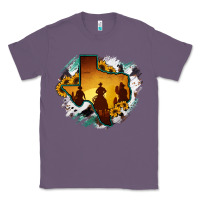 Lavender Horsehide Texas Map Cowboys Flag Classic Tee - RanaPortraitStore