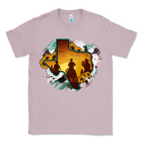 Lilac Horsehide Texas Map Cowboys Flag Classic Tee - RanaPortraitStore