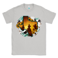 Moon Dust Horsehide Texas Map Cowboys Flag Classic Tee - RanaPortraitStore